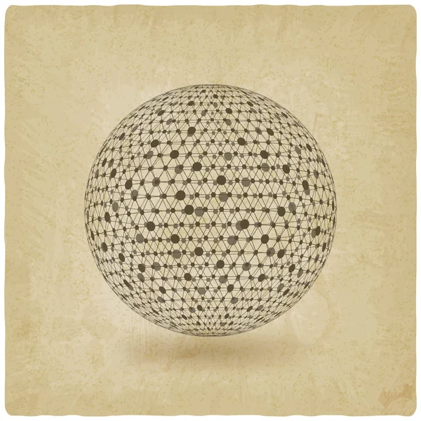 Sphere network old background — Stock Vector