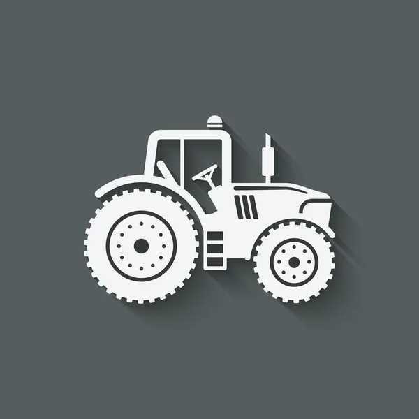 Icône silhouette tracteur — Image vectorielle