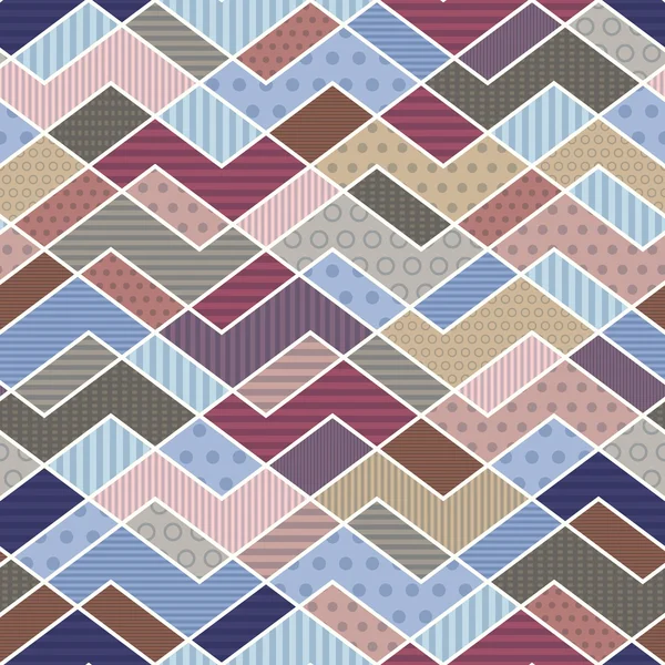 Geometrisches Patchwork-Muster in Trendfarben — Stockvektor