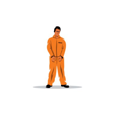 Criminal in orange robe. Vector Illustration. clipart