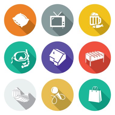 Boş zaman Icons Set. Vektör çizim.