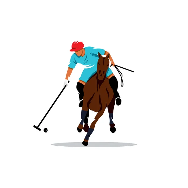 Polo ló és játékos. Vektoros illusztráció. — Stock Vector