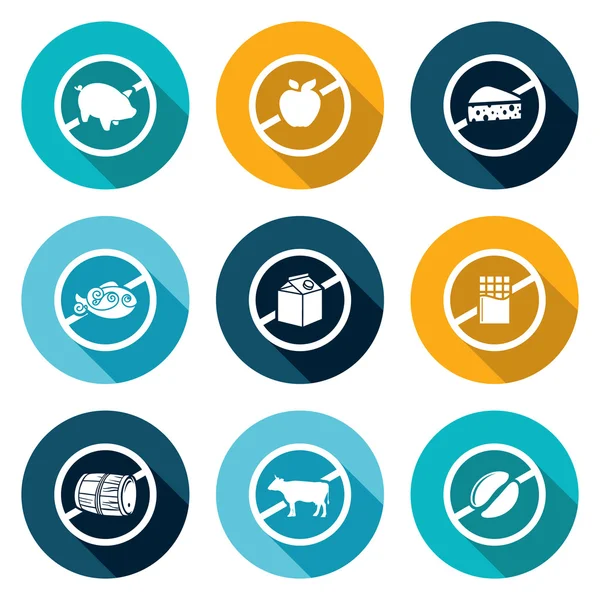 Russian restrictions on imports and exports Icons Set. Vector Illustration. — Stock Vector