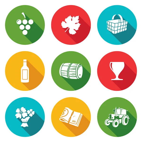 Wine production Icons Set. Vector Illustration. — Stock Vector