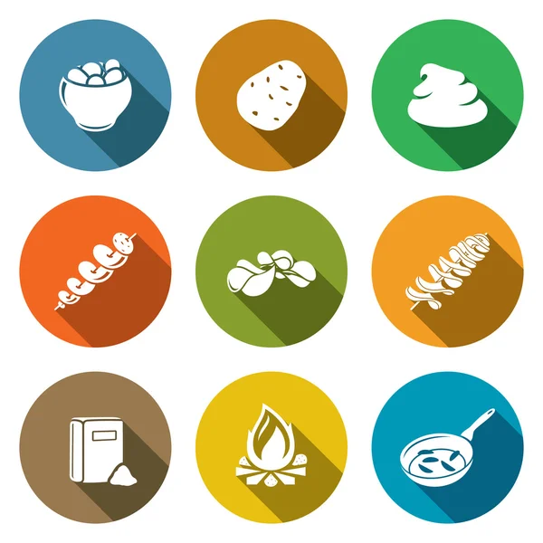 Potato products Icons Set. Vector Illustration. — Stock Vector