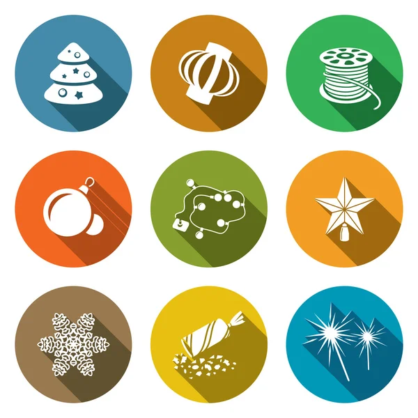 Christmas decorations Icons Set. Vector Illustration. — Stock Vector