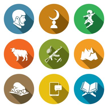 Beyaz ülke Icons Set. Vektör çizim.