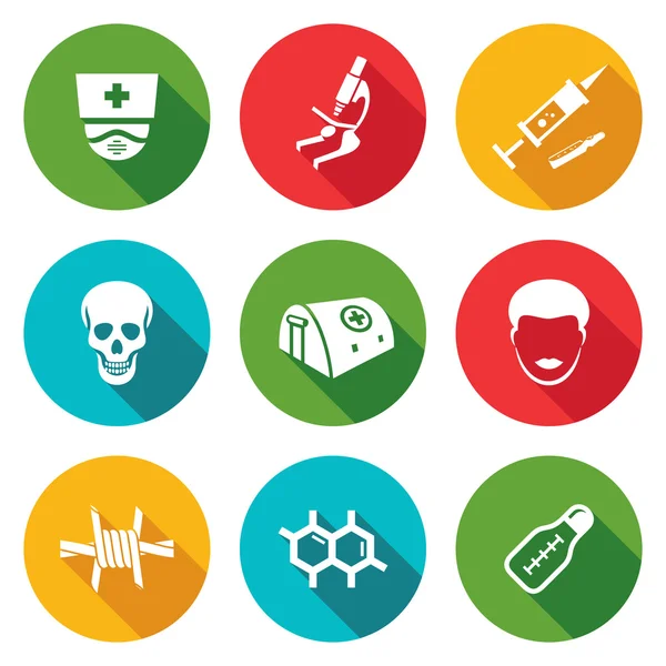 Epidemic protection and medical Icons Set. Vector Illustration. — Stock Vector