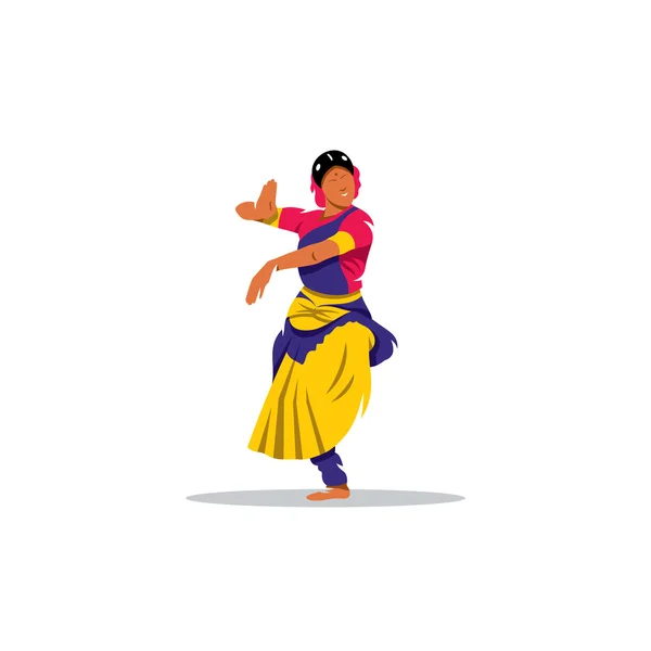 Hindoe meisje. Brunette Indiase danseres prinses Bollywood stijl. Vectorillustratie. — Stockvector