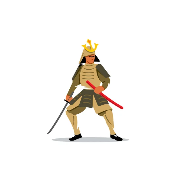 Samurai. Ilustración vectorial . — Vector de stock