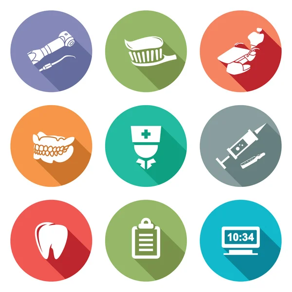 Afdeling Stomatologie Icons Set. Vectorillustratie. — Stockvector