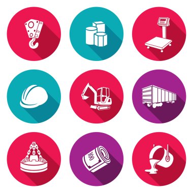 Metalurji Icons Set. Vektör çizim.