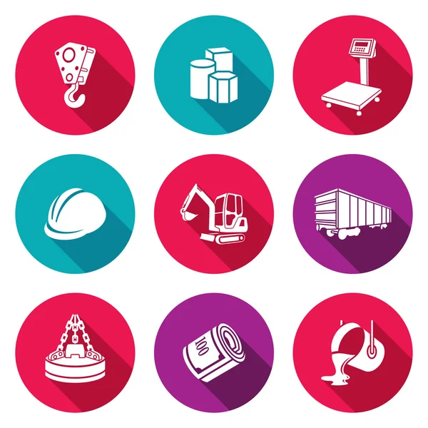 Metallurgy Icons Set. Vector Illustration. — Stock Vector