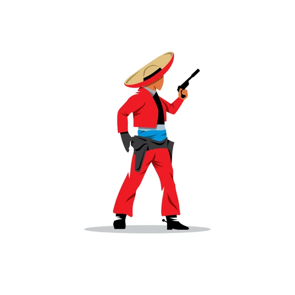 Bandido mexicano. Ilustração vetorial . — Vetor de Stock