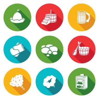 Banyo Aksesuar simge seti. Vektör çizim.