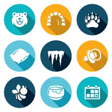 Icons Set ayı. Vektör çizim.
