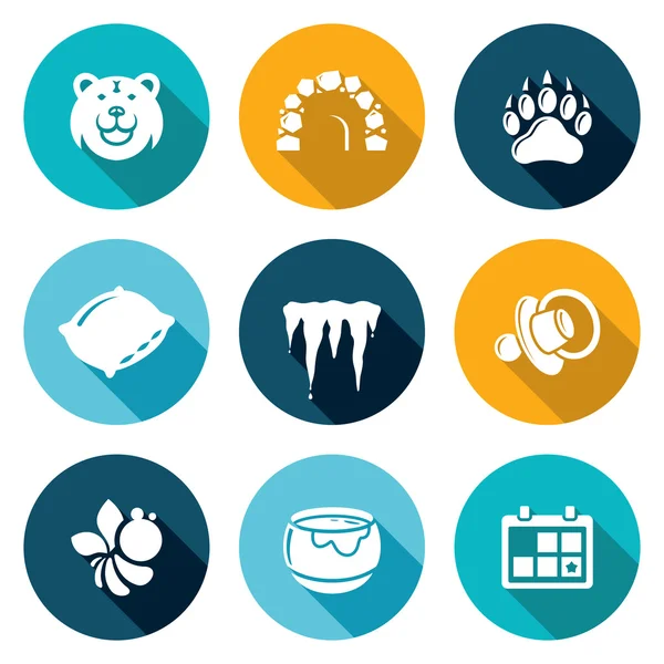 Conjunto de iconos de oso. Ilustración vectorial . — Vector de stock