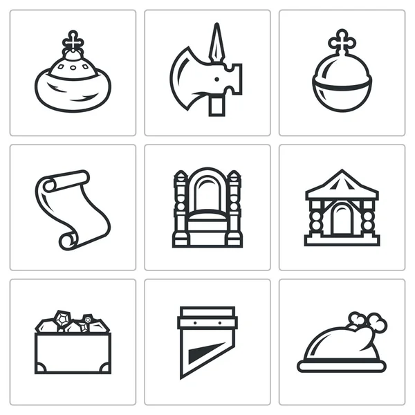 Russian Moscow ancient state and the Principality icons set. Vector Illustration. — Stock Vector