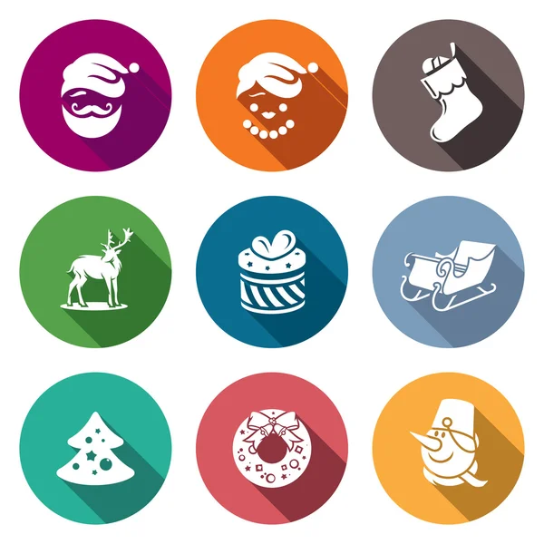 Kerst iconen ingesteld. vectorillustratie. — Stockvector