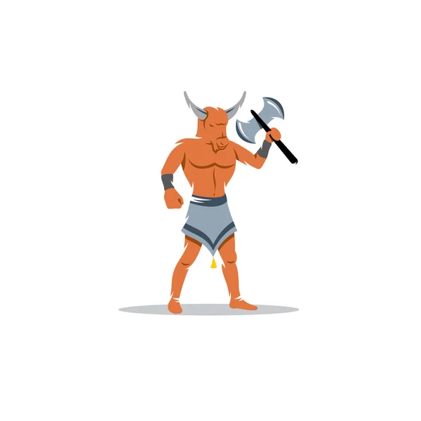 Monstrul grec Minotaur semn. Vector Illustration . — Vector de stoc