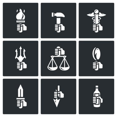 Symbols of gods in Greek mythology vector Symbols of gods in Greek mythology vector