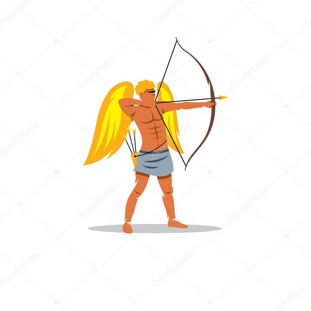 Branding Identity Corporate logo design template Isolated on a white background. Eros sign. The Mythological Greek god of love. Vector Illustration.