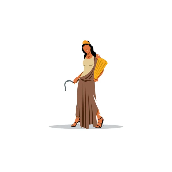 デメーター記号。不妊と農業の神話のギリシャの女神。ベクトルイラストレーション. — ストックベクタ