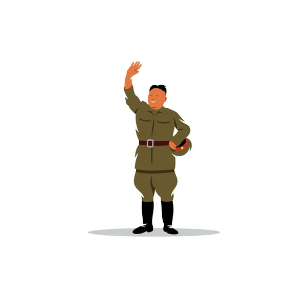 North Korean soldier in uniform sign. Vector Illustration. — Stock Vector