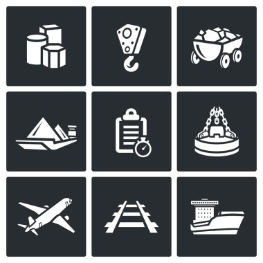 Farklı şekillerde Icons mal teslimini ayarlayın. Vektör çizim.