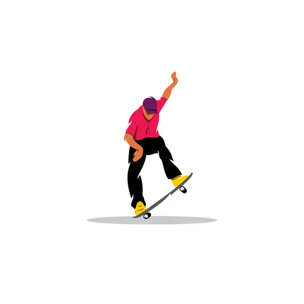 Skateboarder uomo segno di salto. Illustrazione vettoriale . — Vettoriale Stock