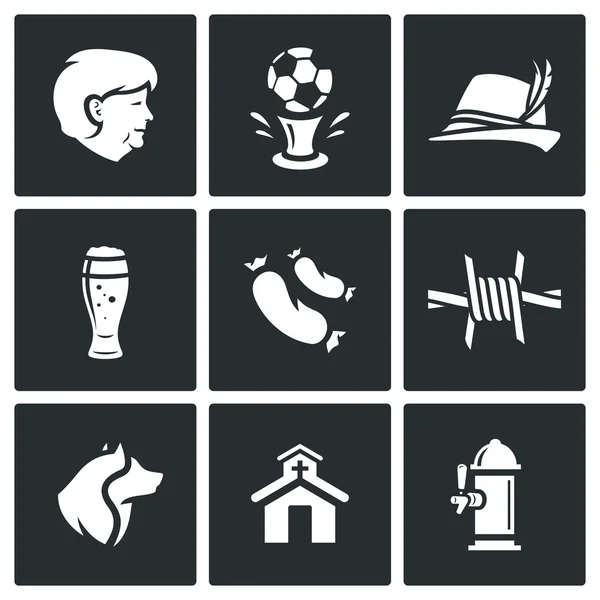 Germany icons set. Vector Illustration. — Stock Vector