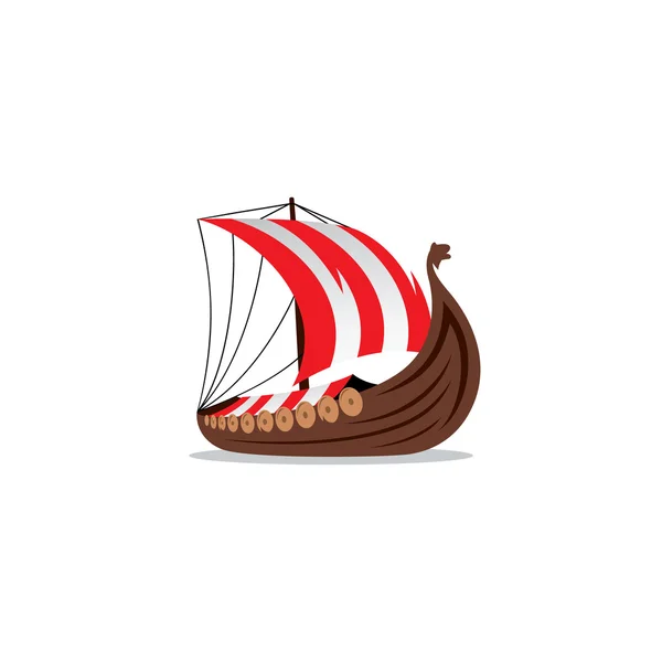 Drakkar teken. Vervoer Vikingschip. Vectorillustratie. — Stockvector