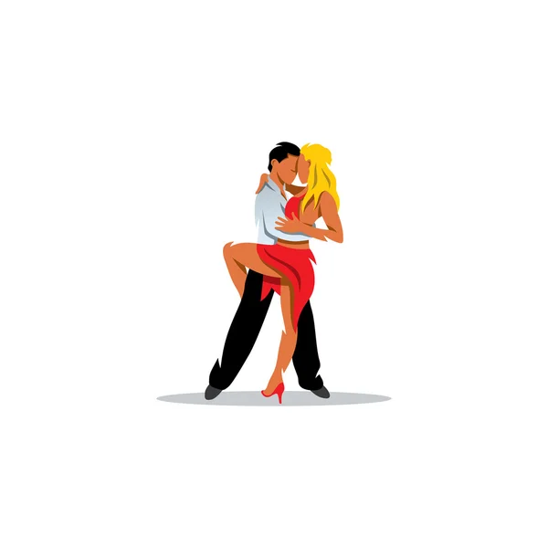 Dos bailarines de tango de elegancia firman. Ilustración vectorial . — Vector de stock