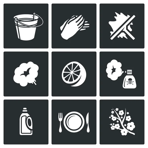 Cleaning service icons set. Vector Illustration. — Stock Vector