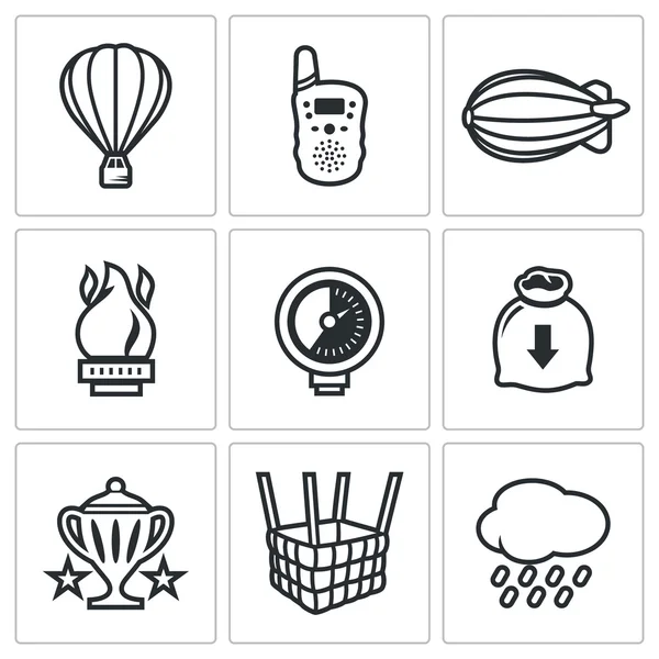 Aeronautics icons set. Vector Illustration. — Stock Vector