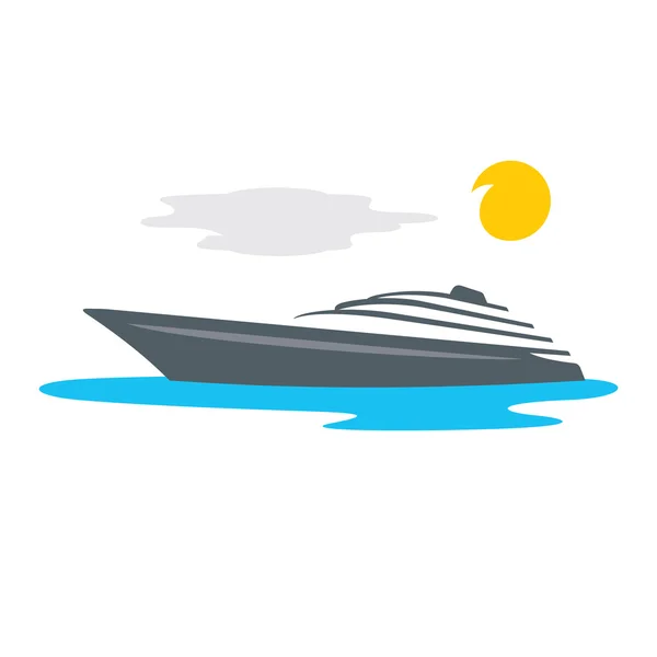 Vector Yacht Cartoon Illustration. — Stock Vector