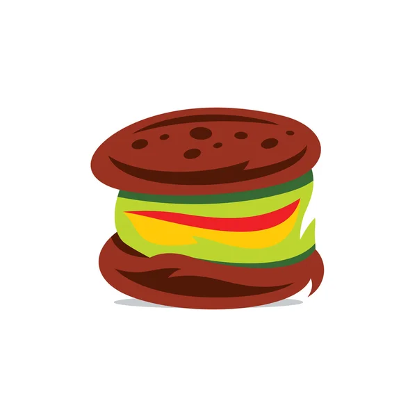 Vektor Hamburger Cartoon Illustration. — Stock vektor