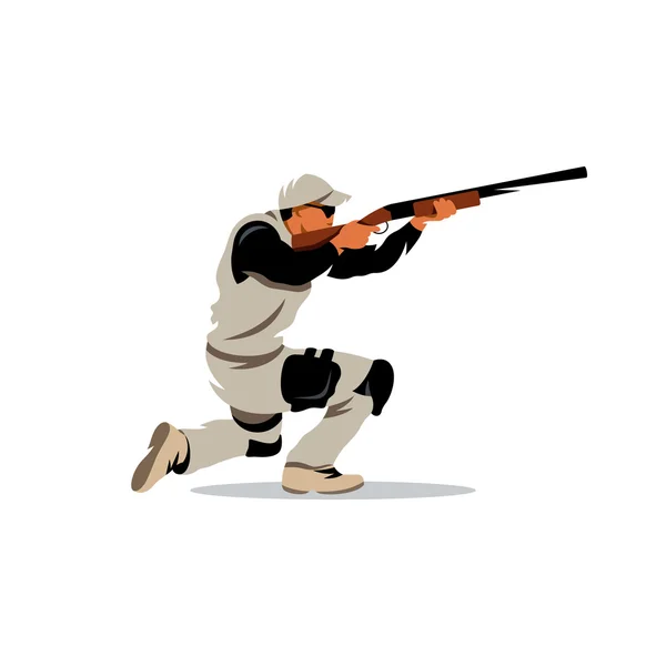 Vector Clay Shooting Cartoon Illustration. — Stock Vector