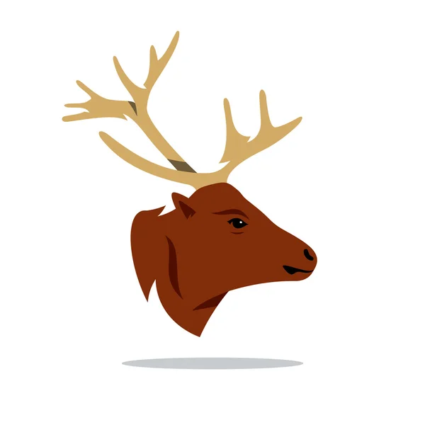 Ilustración de dibujos animados cabeza de venado vectorial . — Vector de stock