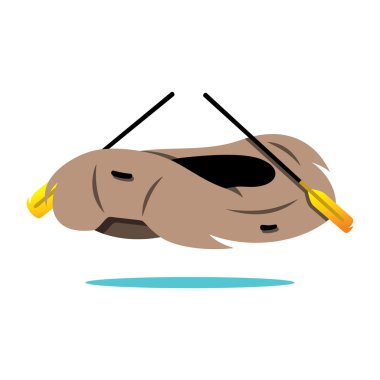 Rafting botu çizgi film illüstrasyon vektör.