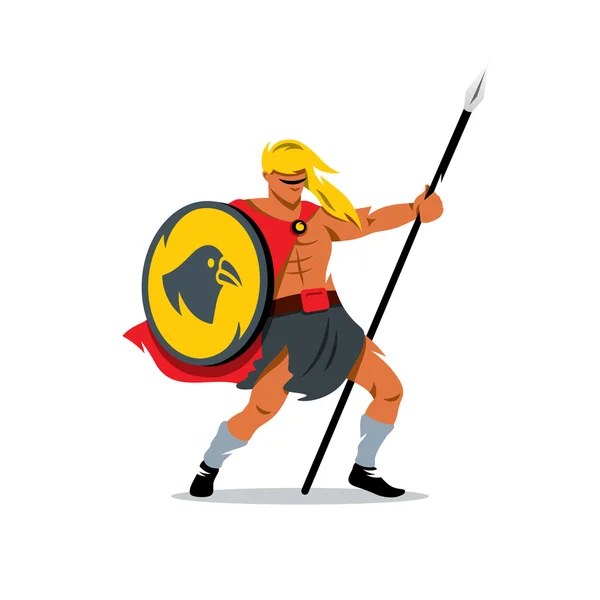 Vector Viking războinic desene animate Illustration . — Vector de stoc