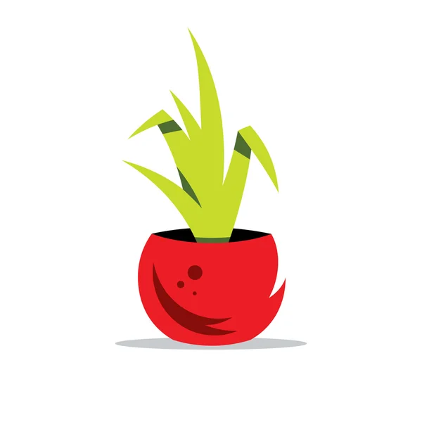 Vector Houseplant Cartoon Illustration. - Stok Vektor