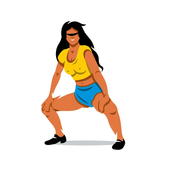 Vector chica bailando twerk dibujos animados ilustración . — Vector de stock