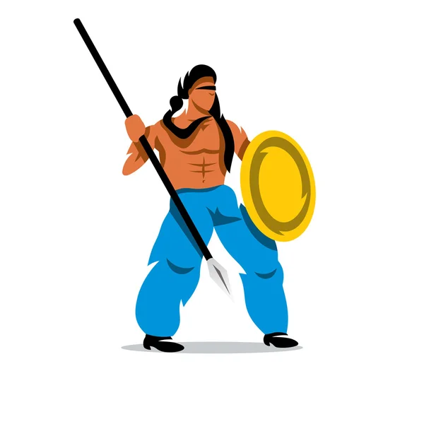 Vector Persian Warrior Cartoon Illustration. — Stock Vector