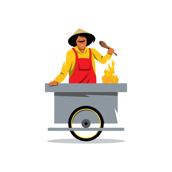 Vector Street Food Store tecknad Illustration. — Stock vektor