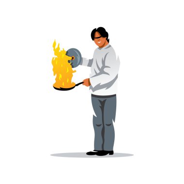 Vektör Cook karikatür çizim.