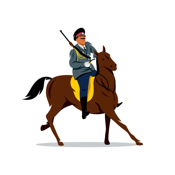 Vector Russian cavalry Cartoon Illustration. — Stock Vector