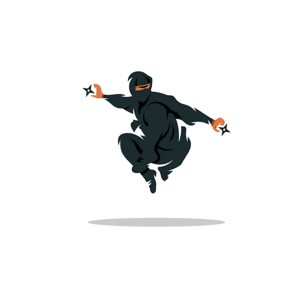 Vector Asian Ninja Cartoon Illustration. Assasin combattente . — Vettoriale Stock