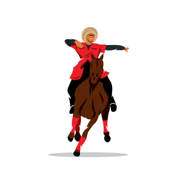 Vector North Caucasus rider Illustrazione del cartone animato . — Vettoriale Stock