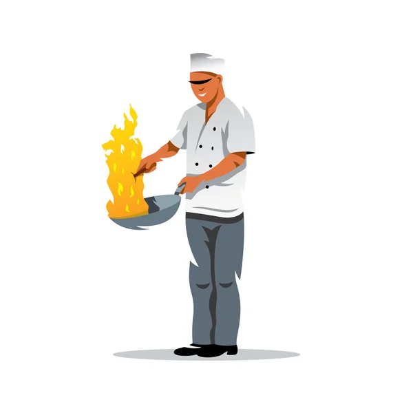 Illustrazione del fumetto dello chef vettoriale . — Vettoriale Stock